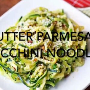 Cheesy Garlicky Zucchini Noodles