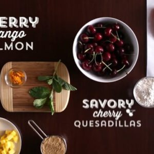 Cherry Mango Salmon With Savory Cherry Quesadillas