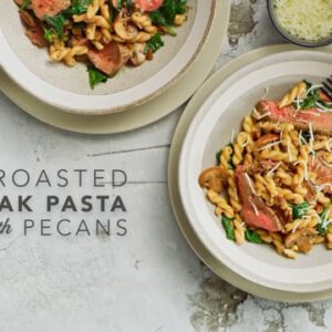 Roasted Steak Pasta With Pecans